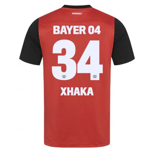 Moški Nogometni dresi Bayer Leverkusen Granit Xhaka #34 Domači 2024-25 Kratek Rokav